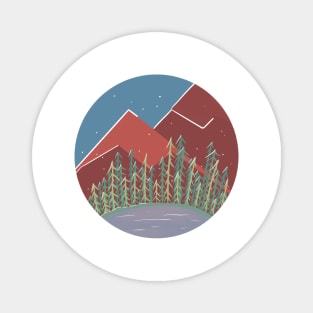 Snowy Mountains / Nature Camping Trip Magnet